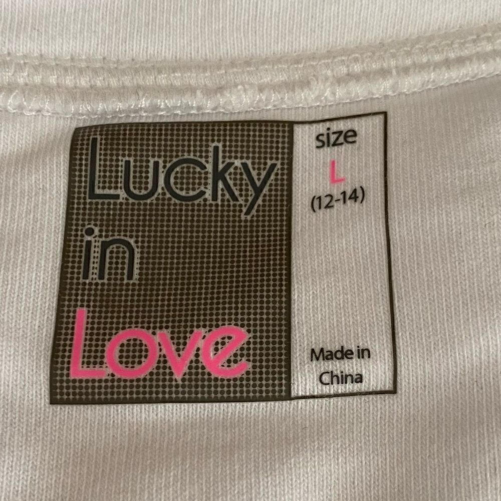 Lucky in Love White ZIPS ARE SEALED Sweatshirt/Jacket. Size Large. NWT - Picture 7 of 11